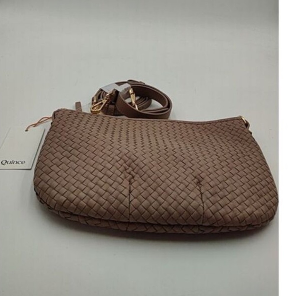 NWT Quince Italian Handwoven Leather Mini Shoulder Bag - Picture 8 of 9